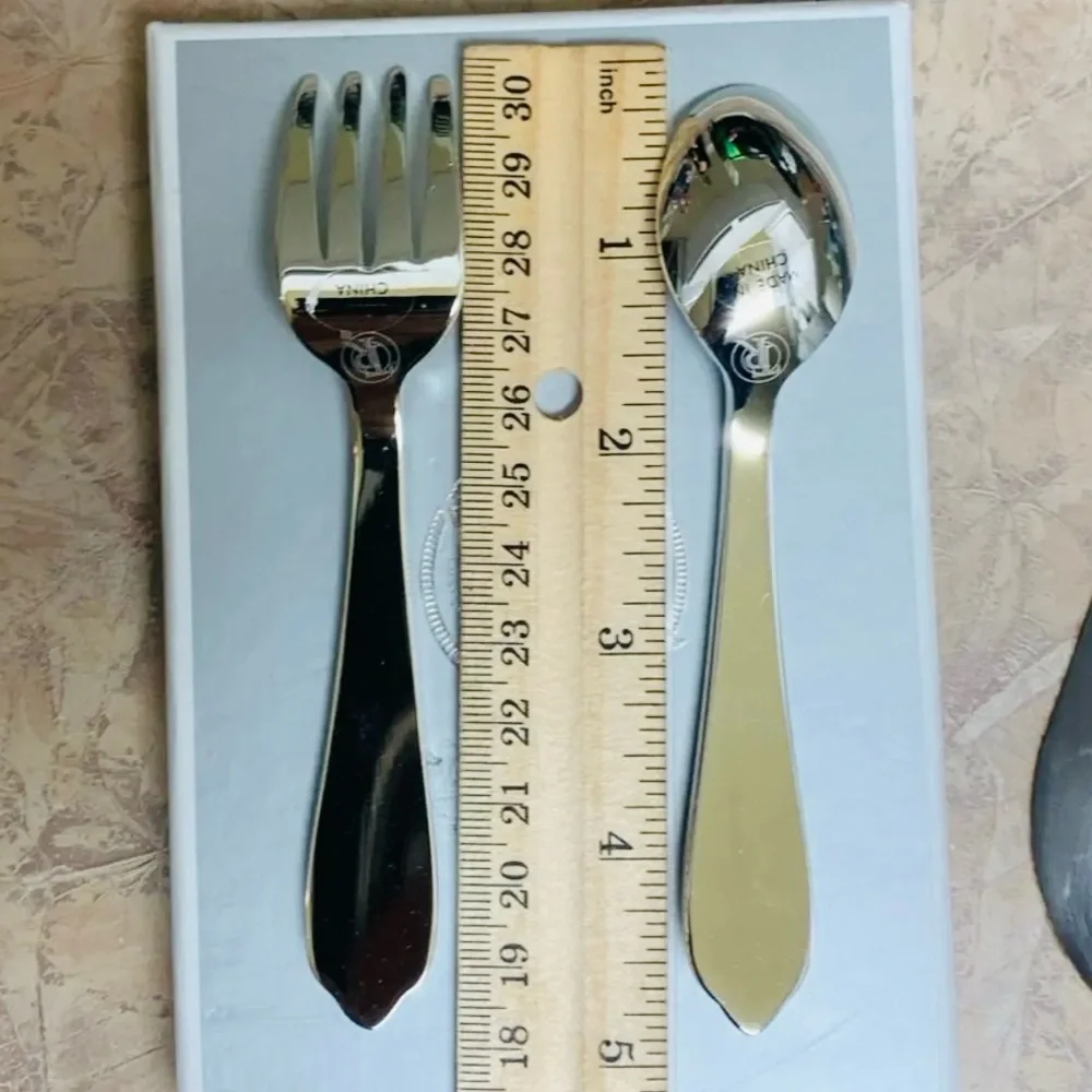 Things Remembered Silver Plated Baby Spoon & Fork Gift Set Keepsake